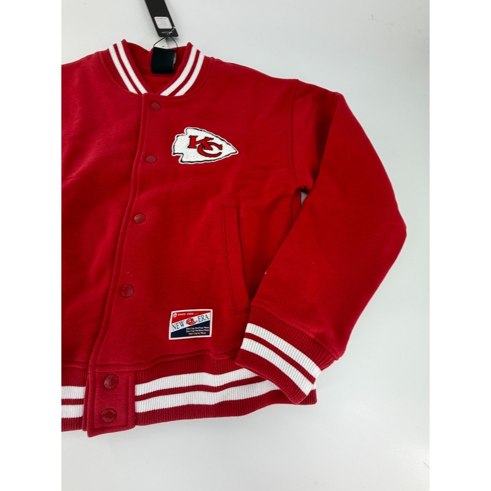 Kansas City Chiefs Women's Red Poly Snap Varsity Jacket New Era Size Small S NWT - Picture 6 of 9